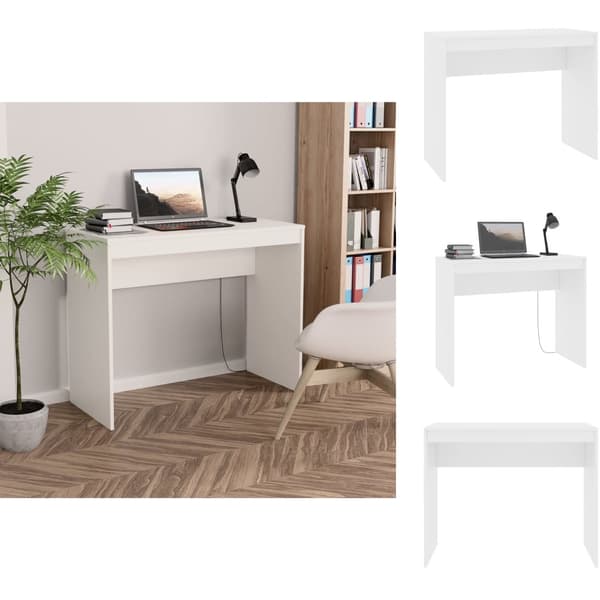 Skriveborde - Living skrivebord 90x40x72 cm konstrueret træ hvid