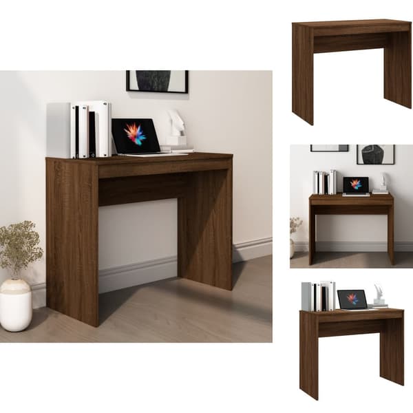 Skriveborde - Living skrivebord 90x40x72 cm konstrueret træ brun egetræsfarve