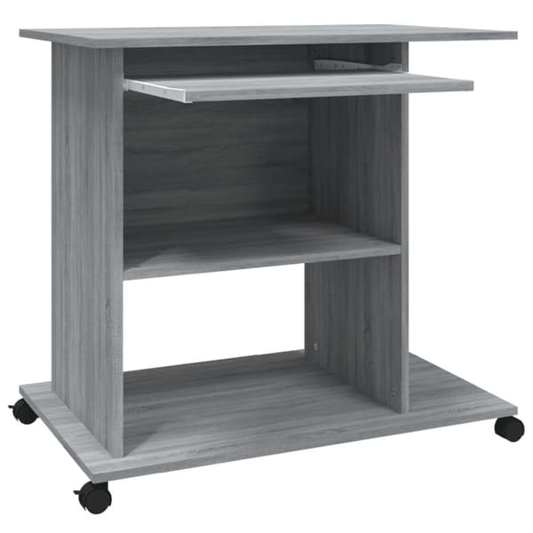 Skrivbord - Living Datorbord grå sonoma-ek 80x50x75 cm konstruerat trä
