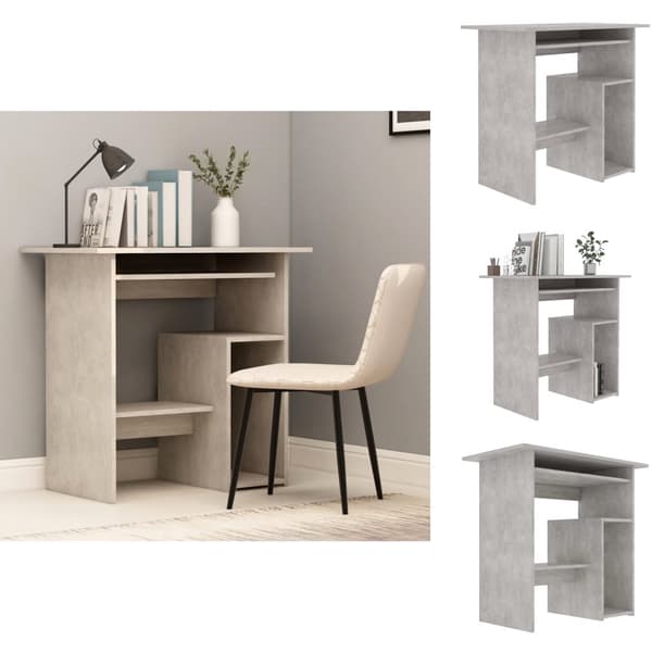 Skriveborde - Living skrivebord 80 x 45 x 74 cm spånplade betongrå