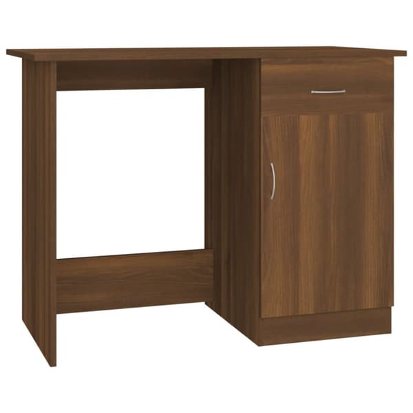 Skriveborde - Living skrivebord 100x50x76 cm konstrueret træ brun egetræsfarve
