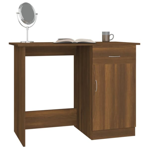 Skriveborde - Living skrivebord 100x50x76 cm konstrueret træ brun egetræsfarve