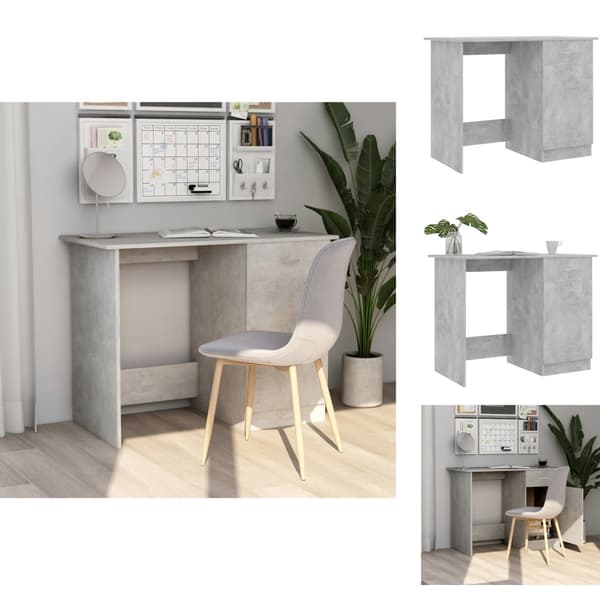 Skriveborde - Living skrivebord 100x50x76 cm konstrueret træ betongrå