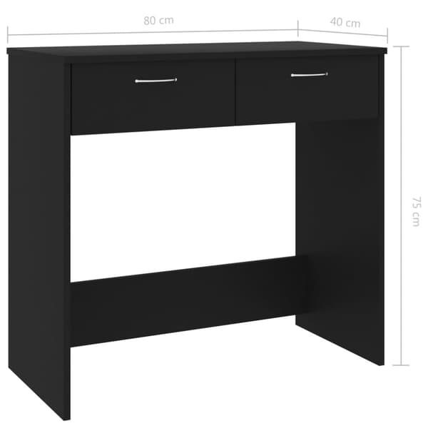Kirjoituspöydät - Living Työpöytä musta 80x40x75 cm lastulevy