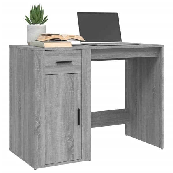 Skriveborde - Living skrivebord 100x49x75 cm konstrueret træ grå sonoma-eg