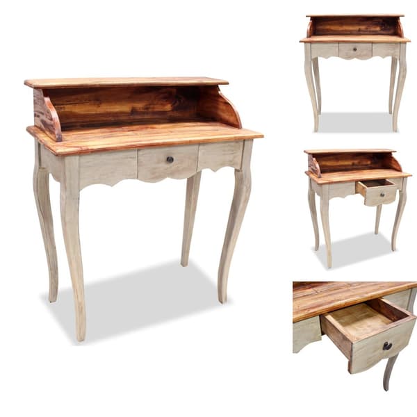 Skriveborde - Living skrivebord i massivt genbrugstræ  80 x 40 x 92 cm