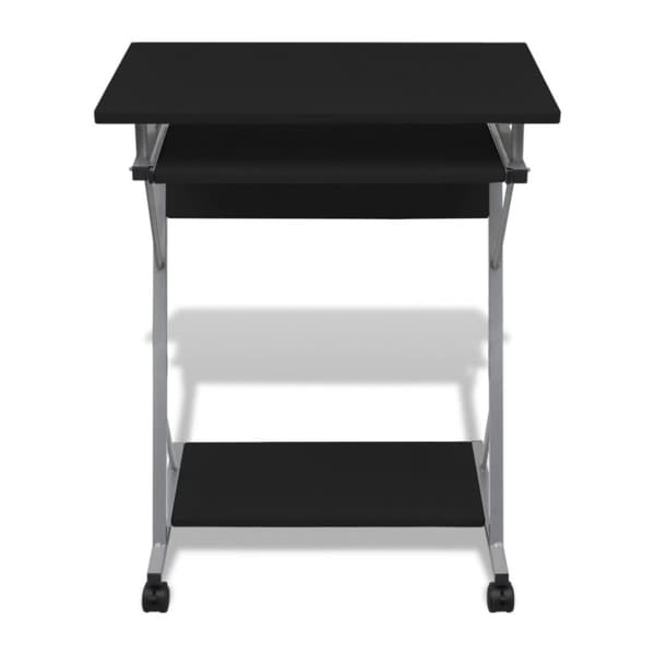 Kompakt computerbord med udtræksplade til tastetur sort - Computer Skrivebord - Computer Skriveborde - Home & Living