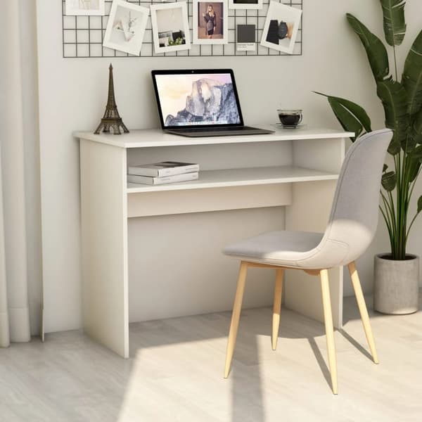 Skrivebord 90x50x74 cm konstrueret træ hvid - Skrivebord - Skriveborde - Home & Living
