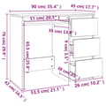 Miniatyrbild 9 av 9: Skrivbord vit 90x45x76 cm konstruerat trä - Skrivbord - Datorbord - Home & Living