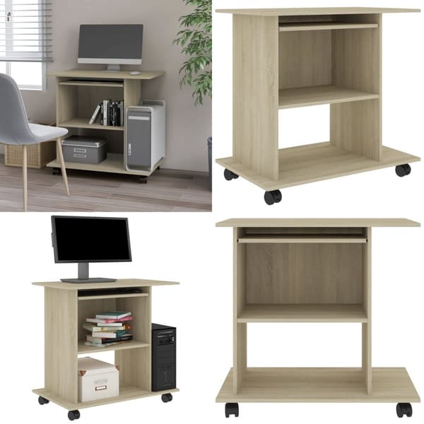 Datorbord sonoma-ek 80x50x75 cm konstruerat trä - Dator - Datorbord - Home & Living