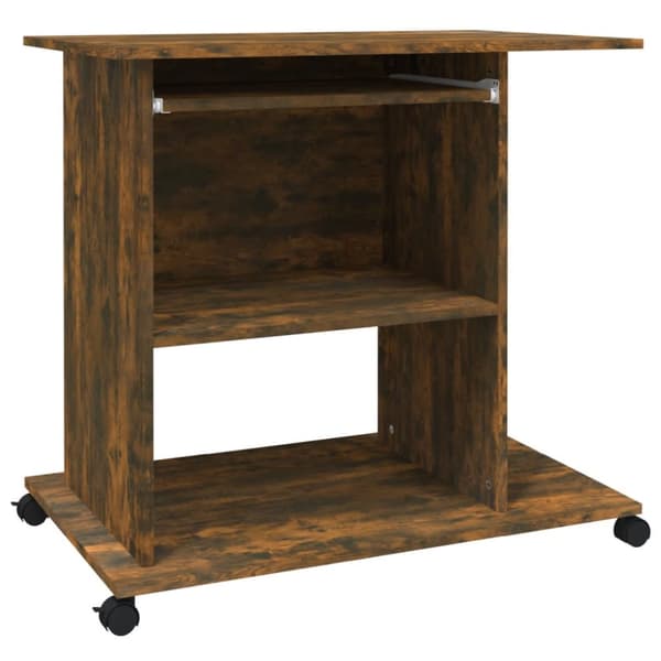 Datorbord rökfärgad ek 80x50x75 cm konstruerat trä - Dator - Datorbord - Home & Living