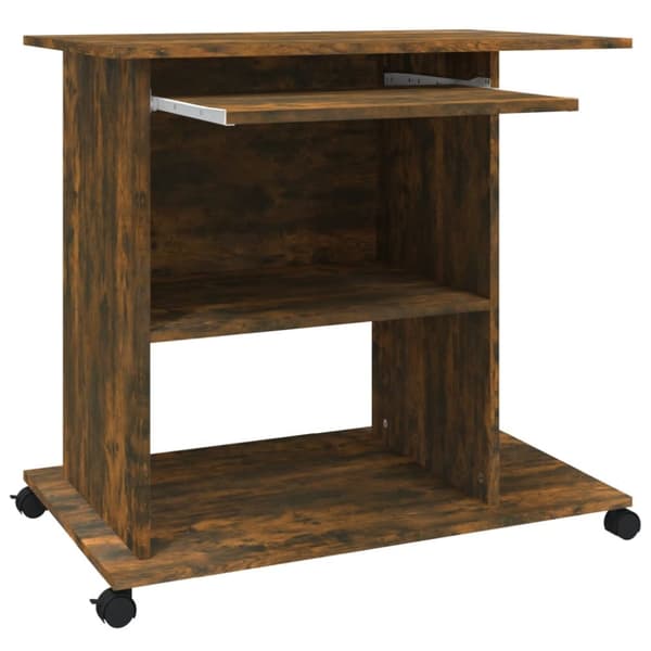 Datorbord rökfärgad ek 80x50x75 cm konstruerat trä - Dator - Datorbord - Home & Living