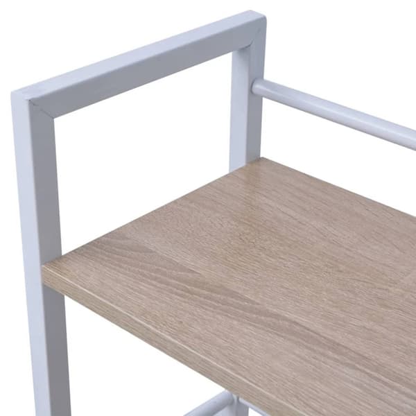 Skrivebord med reol 4 hylder konstrueret træ egetræsfarvet - Skrivebord - Skriveborde - Home & Living