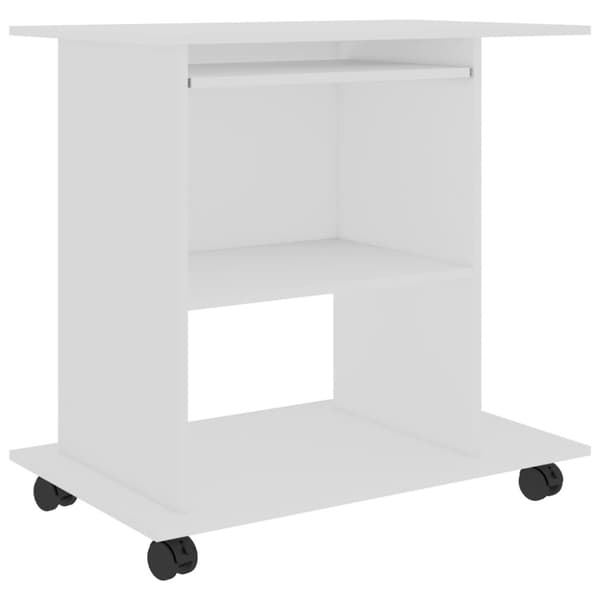 Tietokonepöytä valkoinen 80x50x75 cm tekninen puu - Tietokonepöytä - Tietokonepöydät - Home & Living