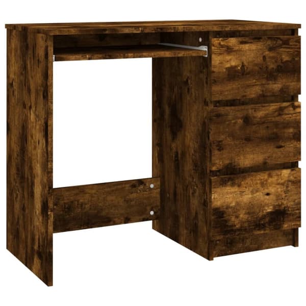 Skrivbord rökfärgad ek 90x45x76 cm konstruerat trä - Skrivbord - Datorbord - Home & Living