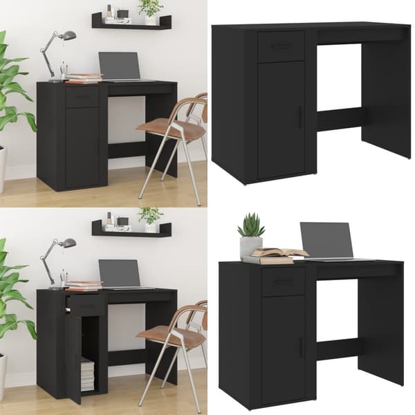 Skrivebord 100x49x75 cm konstrueret træ sort - Skrivebord - Skriveborde - Home & Living