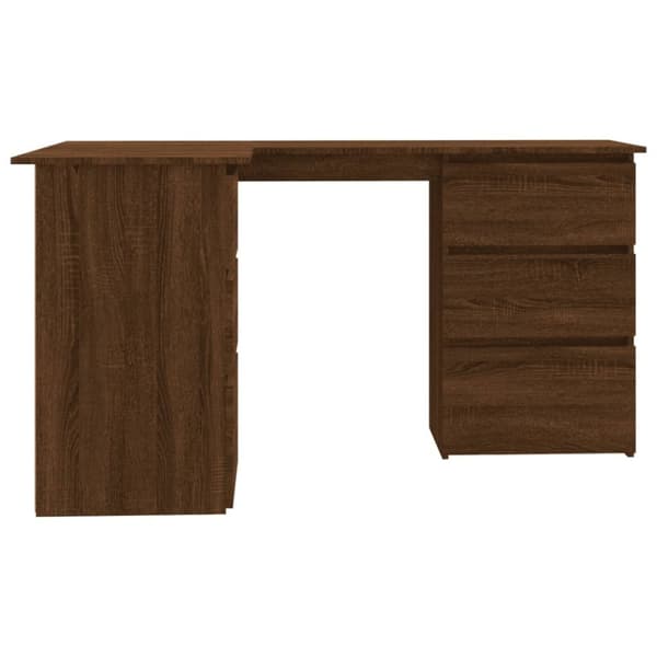 Työpöytä ruskea tammi 145x100x76 cm tekninen puu - Kulmapöytä - Kulmapöydät - Home & Living