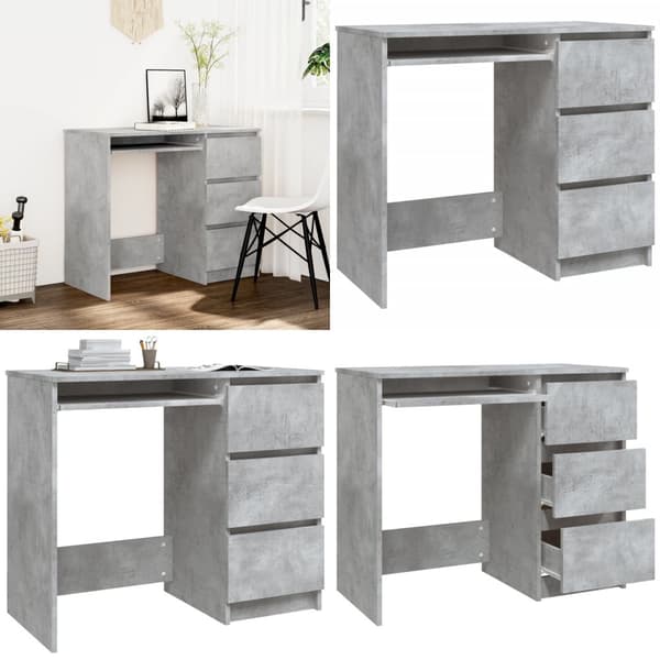 Skrivebord 90x45x76 cm spånplade betongrå - Skrivebord - Skriveborde - Home & Living