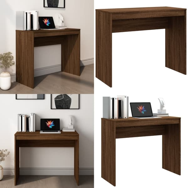 Skrivebord 90x40x72 cm konstrueret træ brun egetræsfarve - Skrivebord - Skriveborde - Home & Living