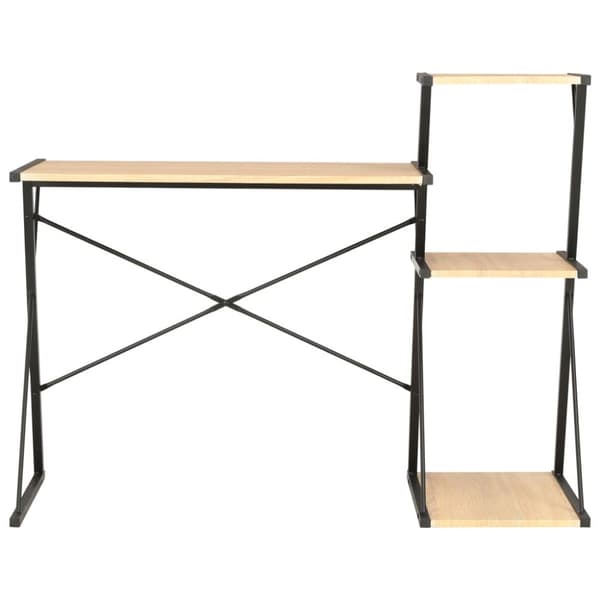 Skrivebord med hylde 116x50x93 cm sort og egetræsfarve - Computerbord - Computerborde - Home & Living