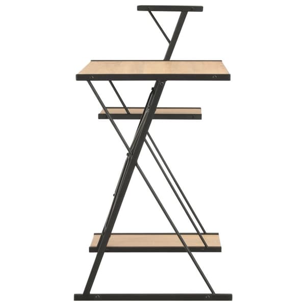 Skrivebord med hylde 116x50x93 cm sort og egetræsfarve - Computerbord - Computerborde - Home & Living