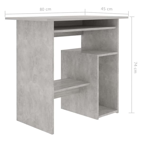Työpöytä betoninharmaa 80x45x74 cm tekninen puu - Työpöytä - Työpöydät - Home & Living