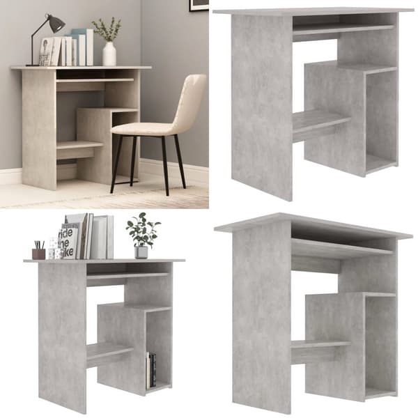Työpöytä betoninharmaa 80x45x74 cm tekninen puu - Työpöytä - Työpöydät - Home & Living