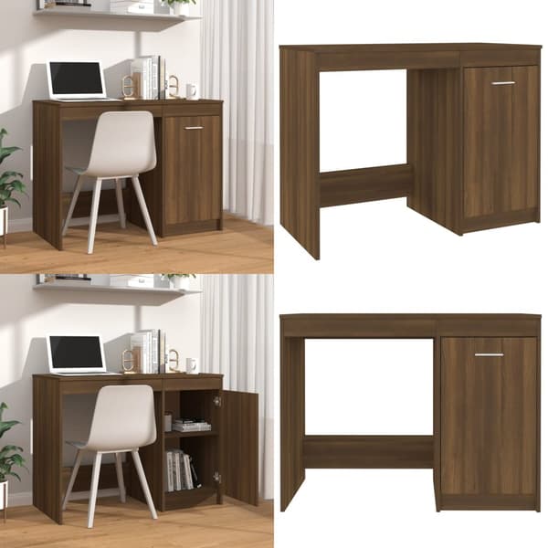 Skrivebord 100x50x76 cm konstrueret træ brun egetræsfarve - Skrivebord - Skriveborde - Home & Living