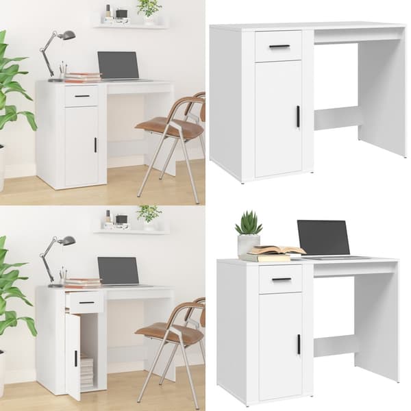 Skrivebord 100x49x75 cm konstrueret træ hvid - Skrivebord - Skriveborde - Home & Living