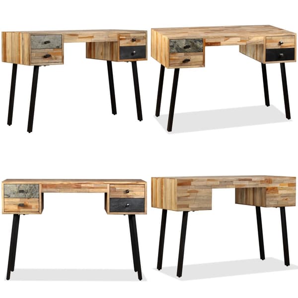 Kirjoituspöytä Kiinteä kierrätetty Tiikki 110x50x76 cm - Kirjoituspöytä - Kirjoituspöydät - Home & Living
