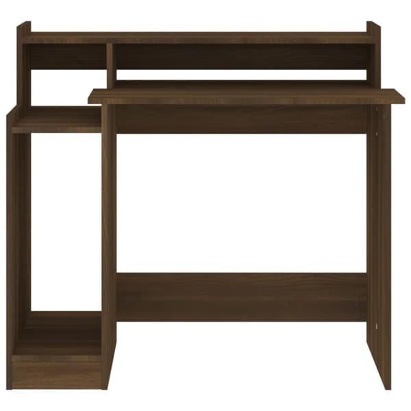 Työpöytä LED-valoilla ruskea tammi 97x45x90 cm tekninen puu - Pöytä - Pöydät - Home & Living