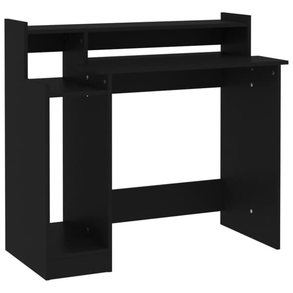 Työpöytä LED-valoilla musta 97x45x90 cm tekninen puu - Pöytä - Pöydät - Home & Living