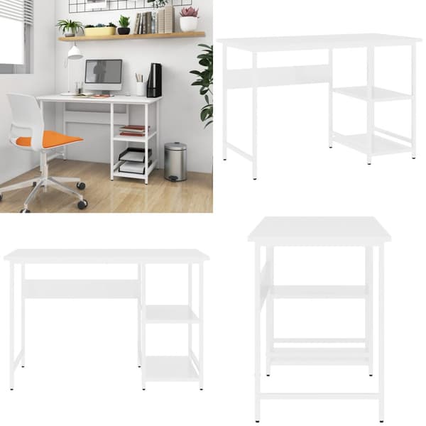 Tietokonepöytä valkoinen 105x55x72 cm MDF/metalli - Tietokonepöytä - Tietokonepöydät - Home & Living