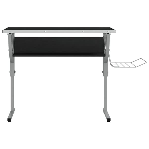 Skrivebord 110x53x(58-87) cm konstrueret træ og stål sort grå - Skrivebord - Skriveborde - Home & Living