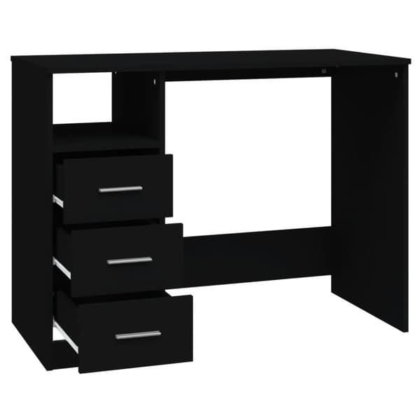 Skrivbord med lådor svart 102x50x76 cm konstruerat trä - Skrivbord - Datorbord - Home & Living