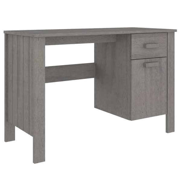 Skrivebord HAMAR 113x50x75 cm massivt fyrretræ lysegrå - Skrivebord - Skriveborde - Home & Living