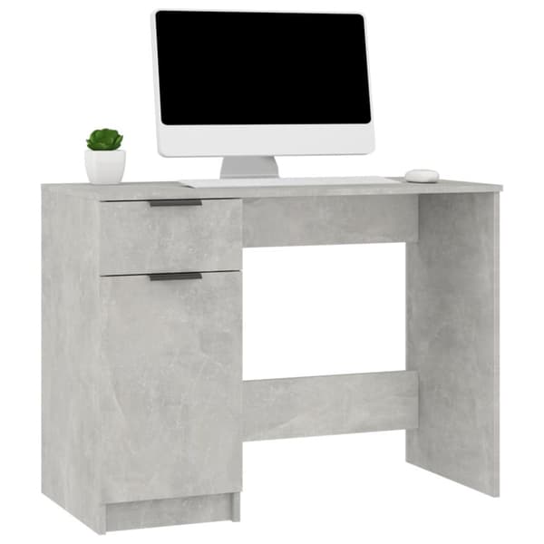 Työpöytä betoninharmaa 100x50x75 cm tekninen puu - Työpöytä - Työpöydät - Home & Living