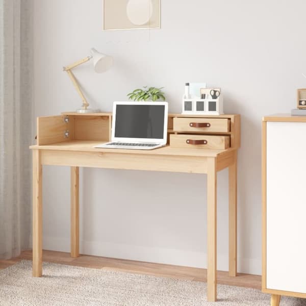 Skrivbord 110x50x93 cm massiv furu - Skrivbord - Skriv Bord - Home & Living