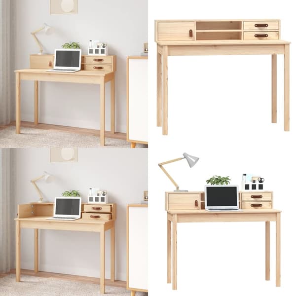 Skrivbord 110x50x93 cm massiv furu - Skrivbord - Skriv Bord - Home & Living