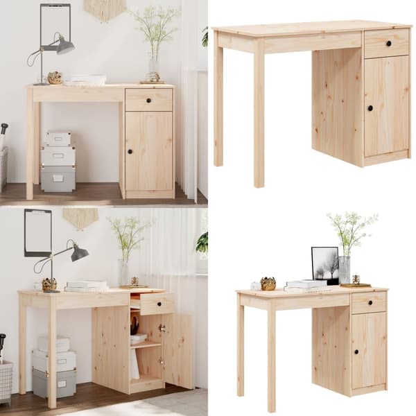 Työpöytä 100x50x75 cm täysi mänty - Työpöytä - Työpöydät - Home & Living