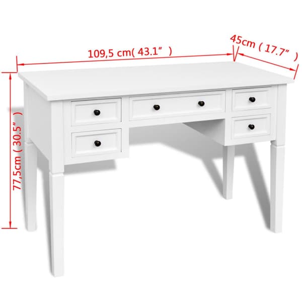 Skrivbord med 5 lådor vit - Skrivbord - Skrivbord - Home & Living