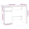 Miniatyrbild 10 av 11: Skrivbord rökfärgad ek 100x50x75 cm konstruerat trä - Skrivbord - Datorbord - Home & Living