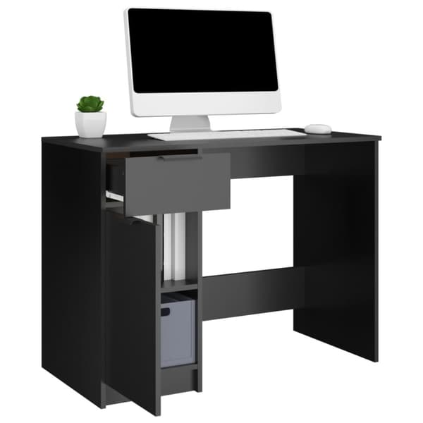Skrivebord 100x50x75 cm konstrueret træ sort - Skrivebord - Skriveborde - Home & Living