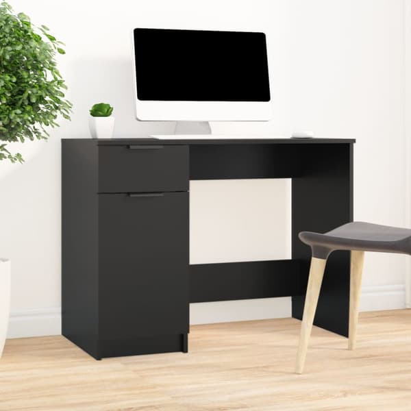 Skrivebord 100x50x75 cm konstrueret træ sort - Skrivebord - Skriveborde - Home & Living