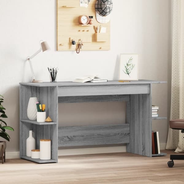 vidaXL Työpöytä harmaa Sonoma 140x50x75 cm tekninen puu