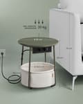 Miniatyrbillede 4 af 6: Sidebord - Bedstebord - med opladningsstation og stikkontakt - med kurv - grøn