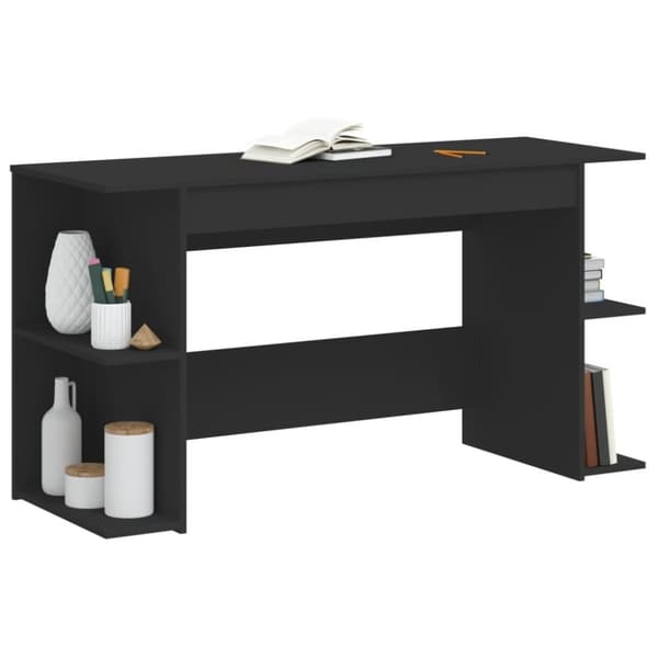 vidaXL Työpöytä musta 140x50x75 cm tekninen puu