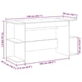 Miniatyrbild 8 av 10: vidaXL Skrivbord vit 140x50x75 cm konstruerat trä