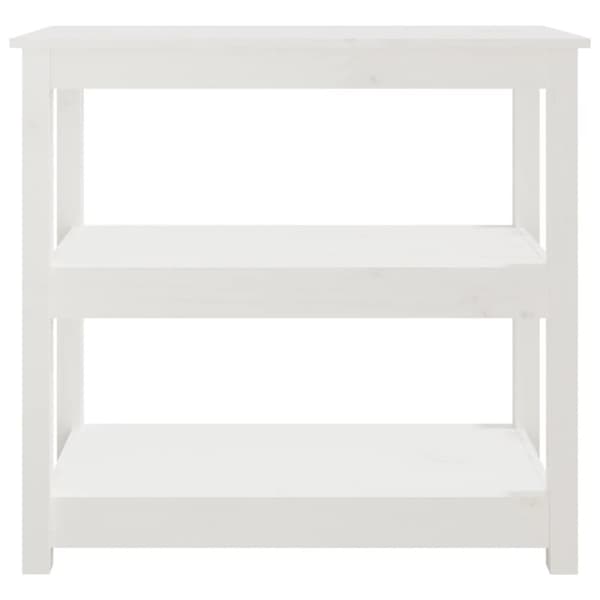 konsolbord 80x40x74 cm massivt fyrretræ hvid