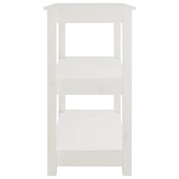 konsolbord 80x40x74 cm massivt fyrretræ hvid